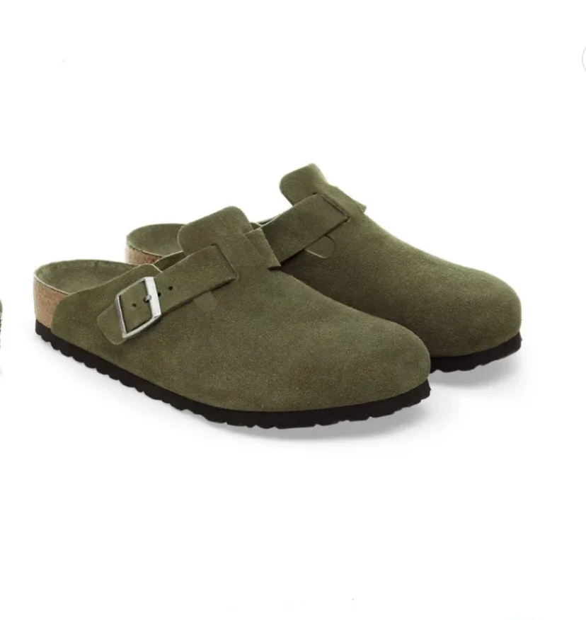 Sabot-en cuir-Birkenstock semelle intérieure douce et-médicale - Vert
