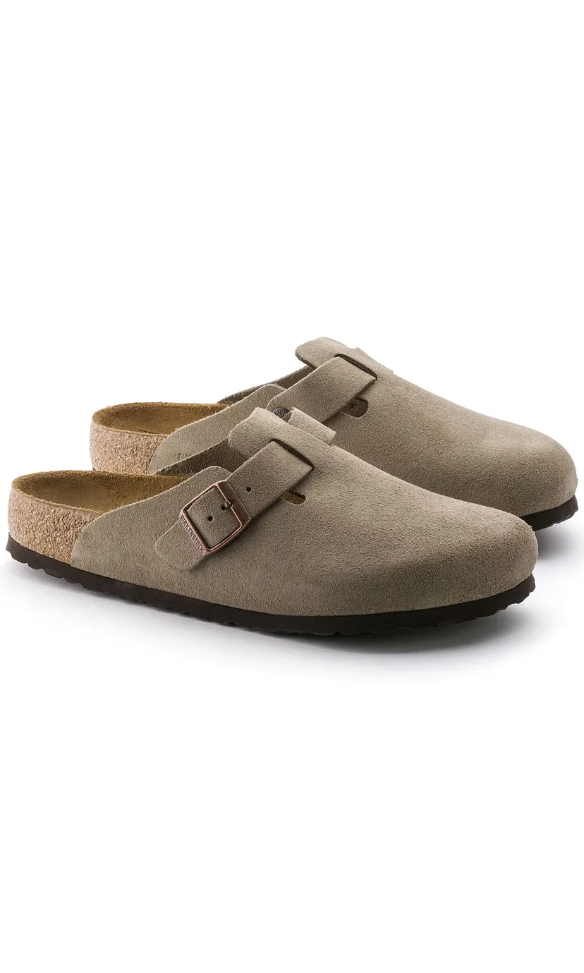 Sabot-en cuir Style Birkenstock - Taupe
