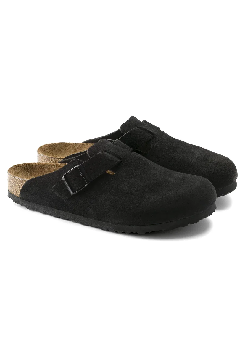 Sabot-en cuir-Birkenstock semelle intérieure douce et-médicale - Noir