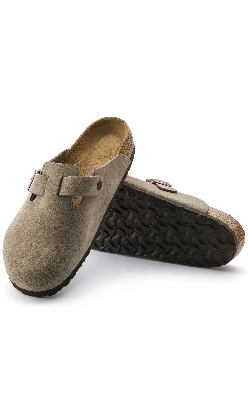 Sabot-en cuir Style Birkenstock - Taupe