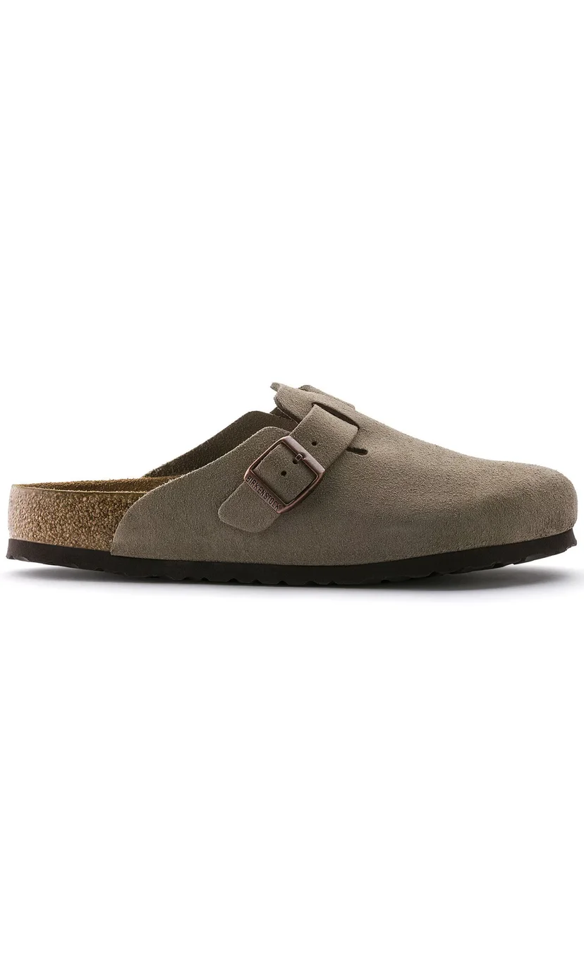 Sabot-en cuir Style Birkenstock - Taupe