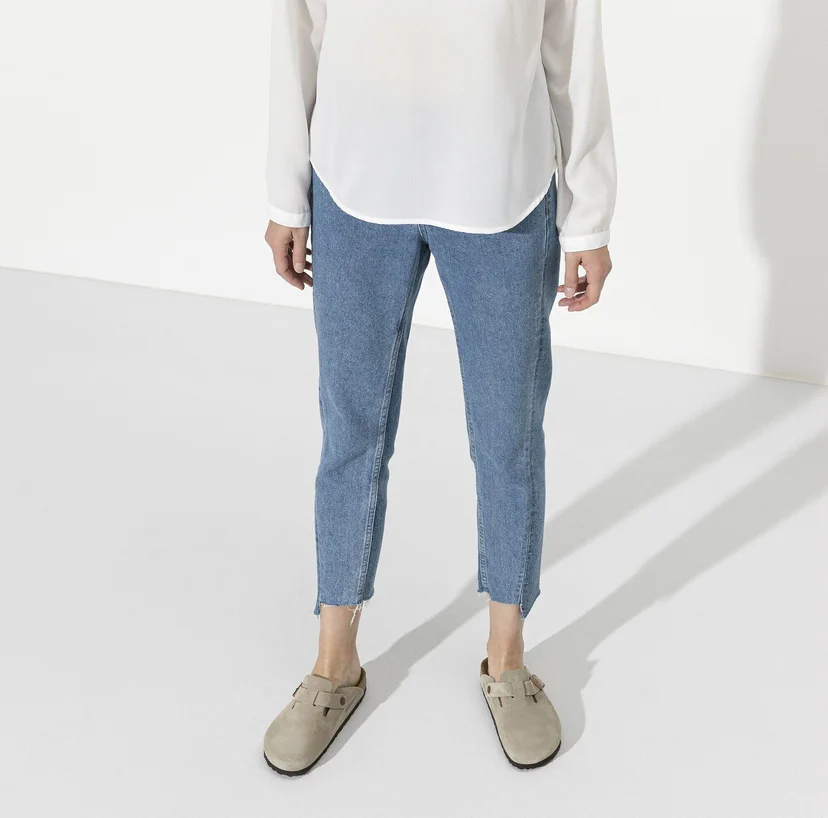 Sabot-en cuir Style Birkenstock - Taupe