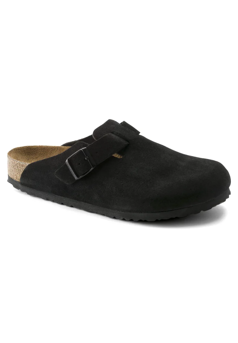 Sabot-en cuir-Birkenstock semelle intérieure douce et-médicale - Noir