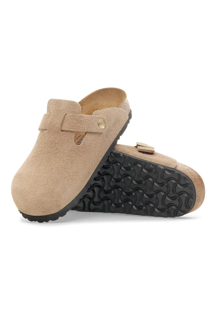 Sabot-en cuir Style Birkenstock - Taupe