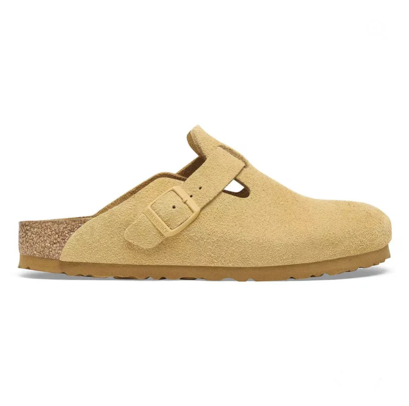 Sabot-en cuir Style Birkenstock - Taupe