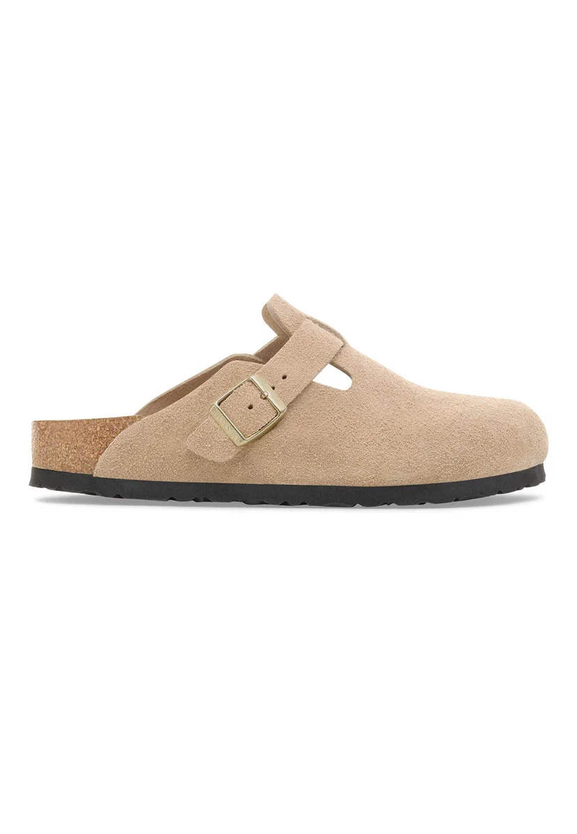 Sabot-en cuir Style Birkenstock - Taupe