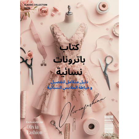 الباك الكامل للخياطة النسائية – كتاب باترونات + متر قياس + قلم