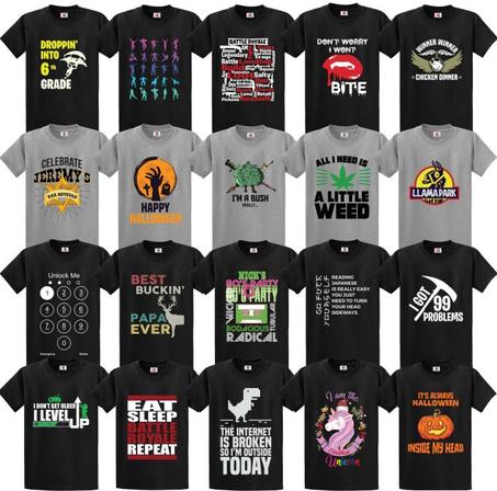 ملابس ومطبوعات التيشيرتات