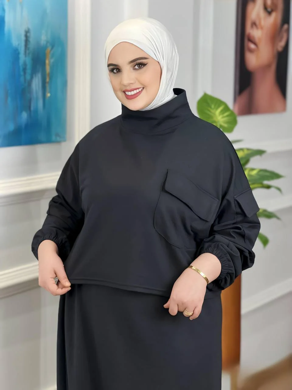 عرض خاص كسوة من قطعتين خياطة راقية بألوان زاهية