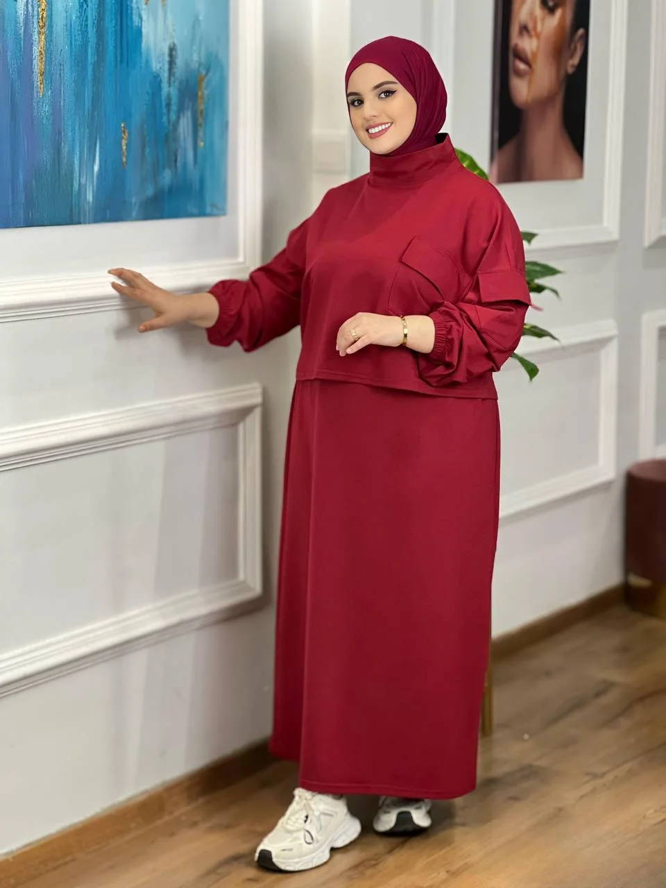 عرض خاص كسوة من قطعتين خياطة راقية بألوان زاهية