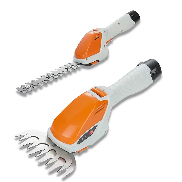 Cisaille Électrique Rechargeable Sans Fil 2-en-1 - Taille-Haie et Coupe-Bordure avec Lames Interchangeables