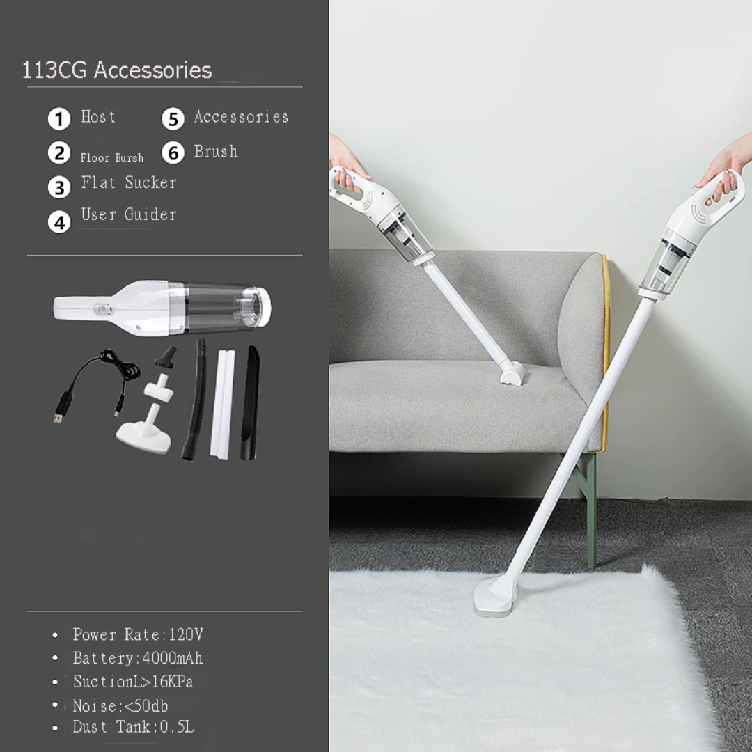 Aspirateur Rechargeable 4 en 1 – Puissant & Léger