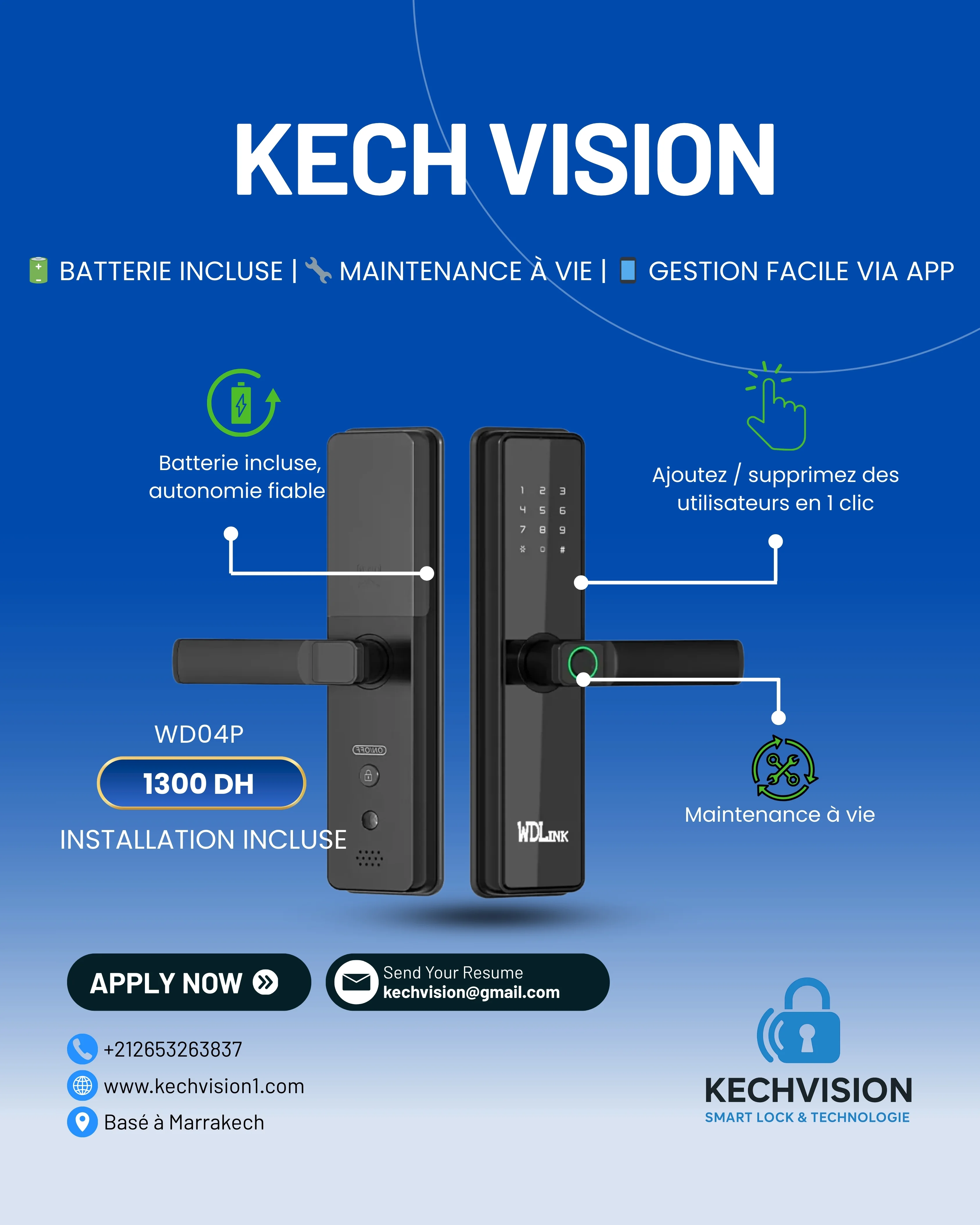 Smart Lock Kech Vision – Serrure Intelligente au Maroc