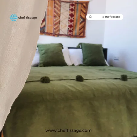Plaids en Coton Tissés à la Main[1.8m x 2.8m]+ deux housses coussins