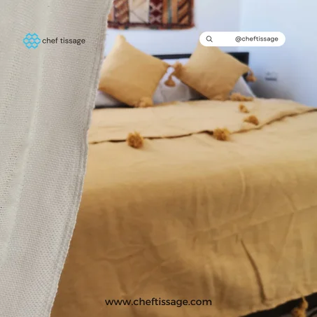 Plaids en Coton Tissés à la Main [1m80 sur 2m80] + deux housses coussins