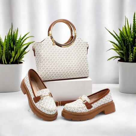 حقيبة يد راقية مع حذاء مريح
