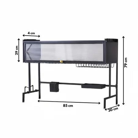 رف تجفيف الصحون يتكون من 3 طبقات متعدد الوظائف