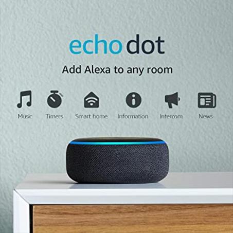 Echo Dot 3ème Génération - Haut parleur intelligent  Alexa - Charcoal  فحمي Alexa الجيل الثالث مكبر صوت ذكي من