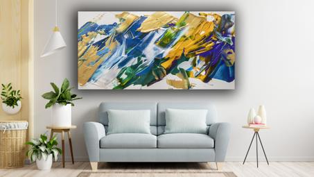 Tableau salon peinture acrylique