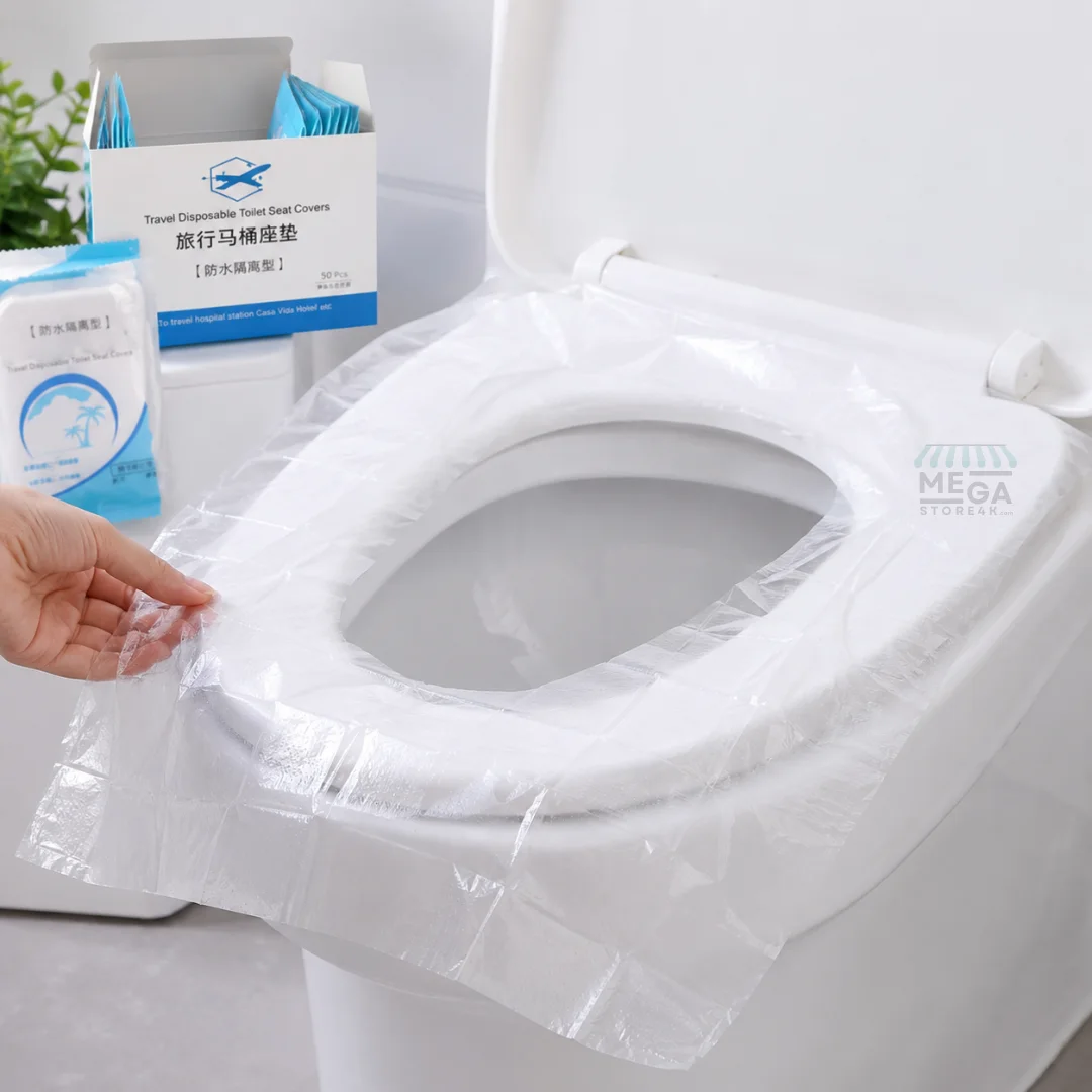 Protège-Siège WC Jetable de Voyage – Pack 50 Pièces