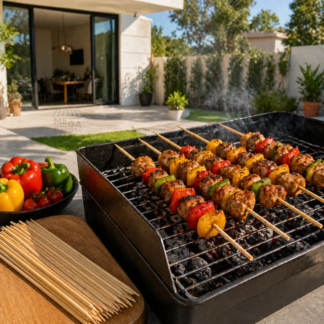 Brochettes en Bambou Naturel 30 cm  – Lot de 100 Pièces | Idéal BBQ & Grill