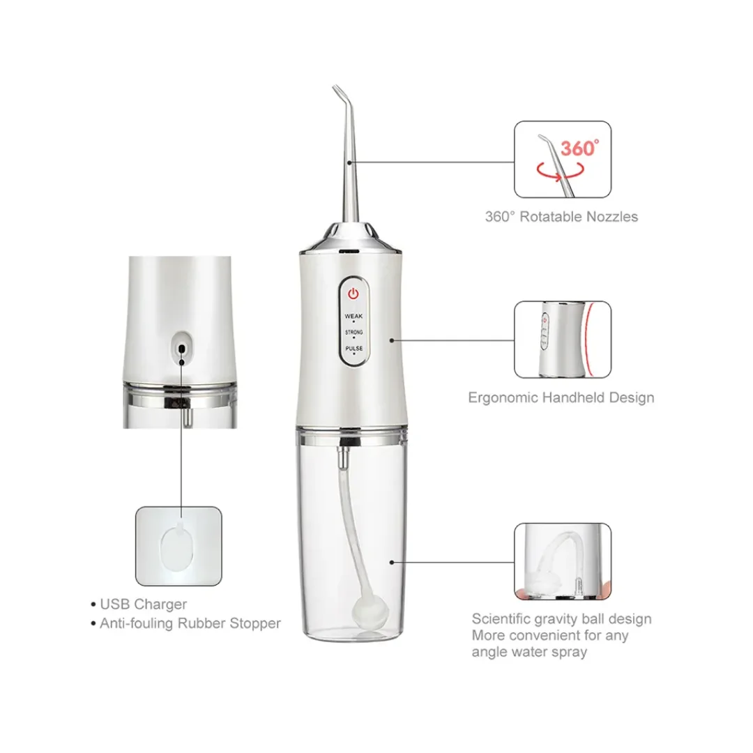 Hydropulseur dentaire portable – Irrigateur oral rechargeable 3 modes + 4 buses ( multicouleurs )