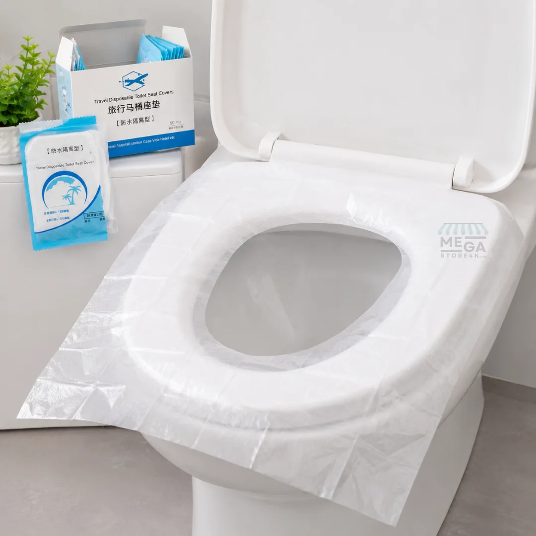 Protège-Siège WC Jetable de Voyage – Pack 50 Pièces