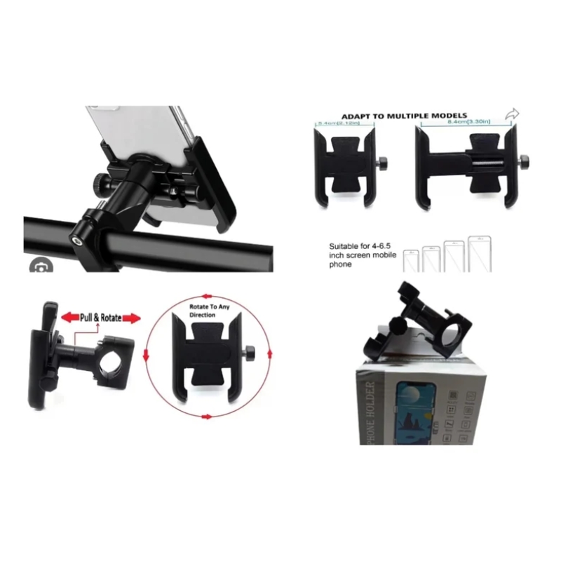 Support Universel C1 pour Téléphone – Fixation sur Guidon de Moto/Bicyclette avec Rotation à 360°