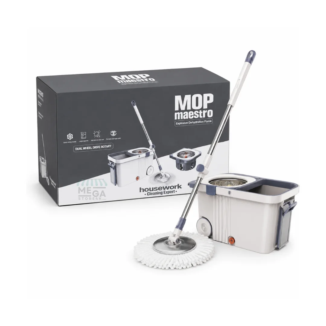 Mop Maestro – Serpillière Rotative 360° avec Seau Essoreur