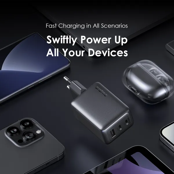 Chargeur Oraimo HyperGaN 65W avec câble USB-C