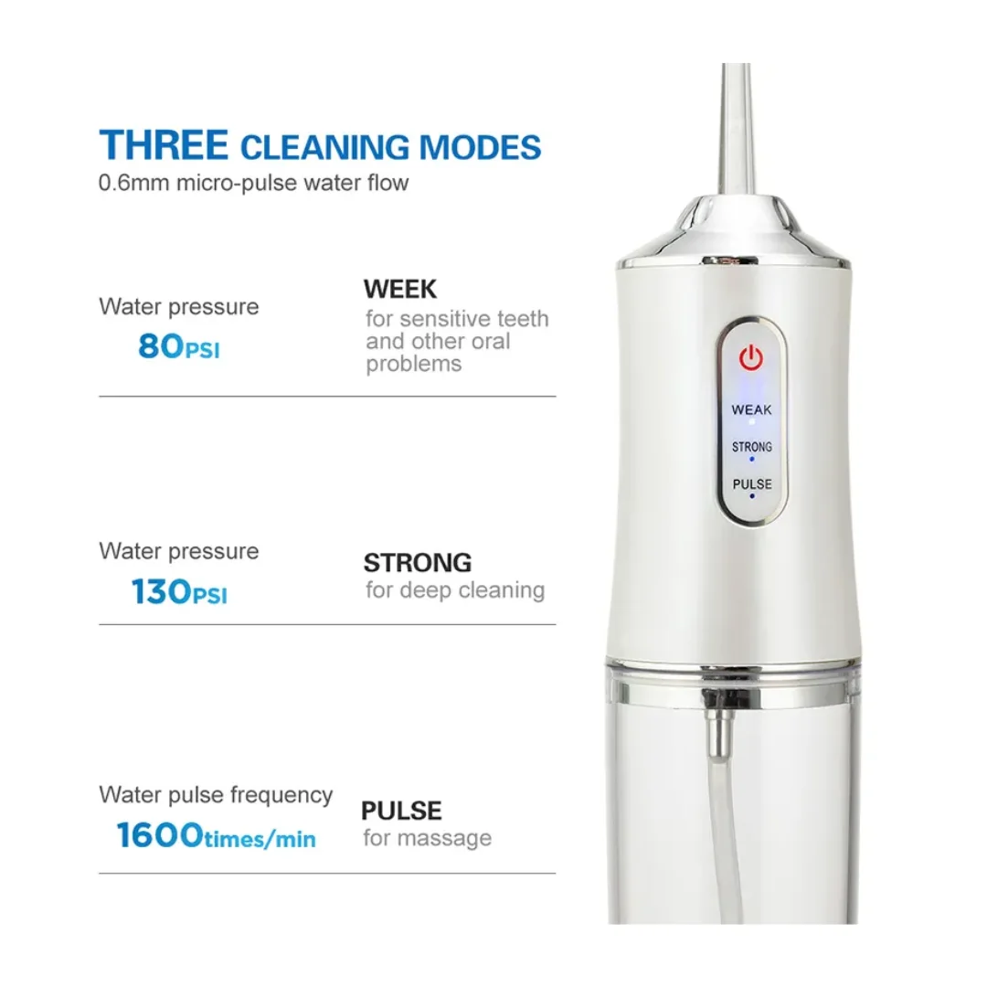 Hydropulseur dentaire portable – Irrigateur oral rechargeable 3 modes + 4 buses ( multicouleurs )