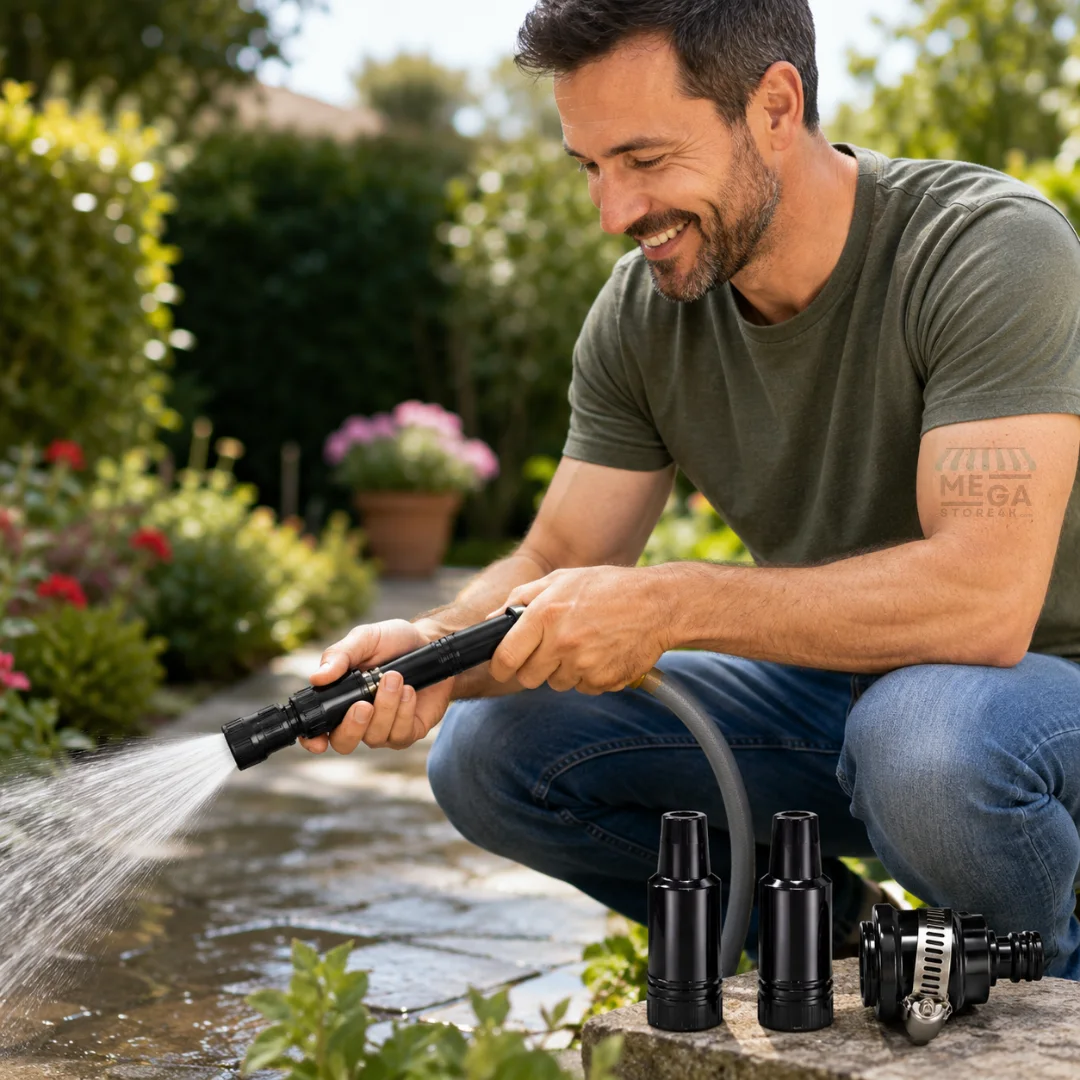 Pistolet d’Arrosage Haute Pression Multifonction pour Jardin