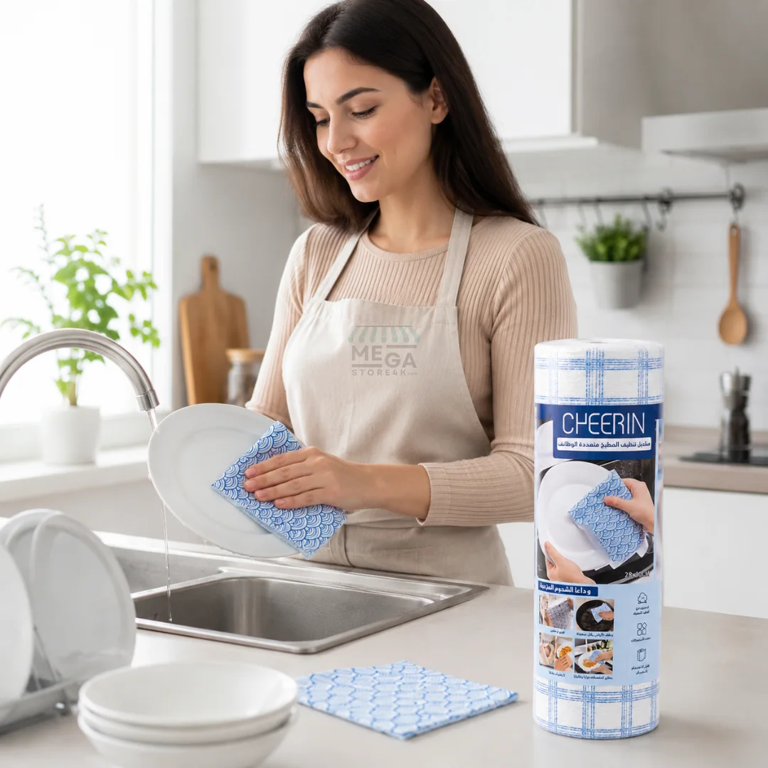 Rouleau de Lingettes Réutilisables CHEERIN pour Cuisine & Nettoyage