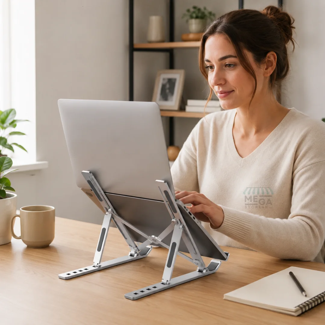 Support Ordinateur Portable Pliable Réglable en Aluminium