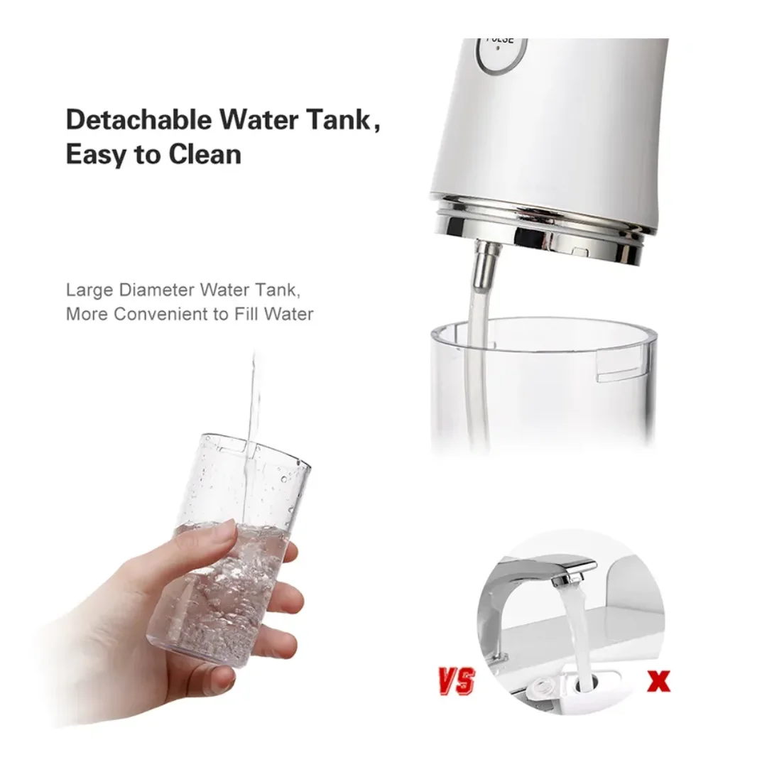 Hydropulseur dentaire portable – Irrigateur oral rechargeable 3 modes + 4 buses ( multicouleurs )