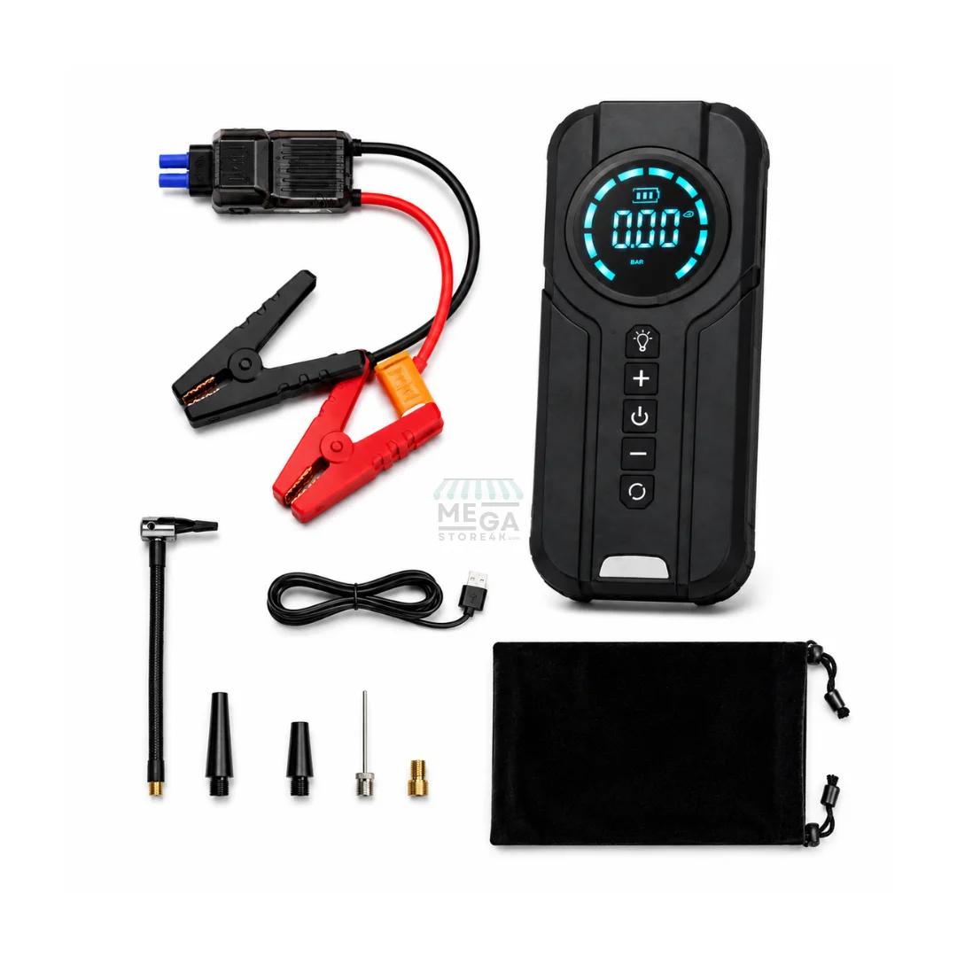 Mini Compresseur & Booster de Batterie Portable Multifonction
