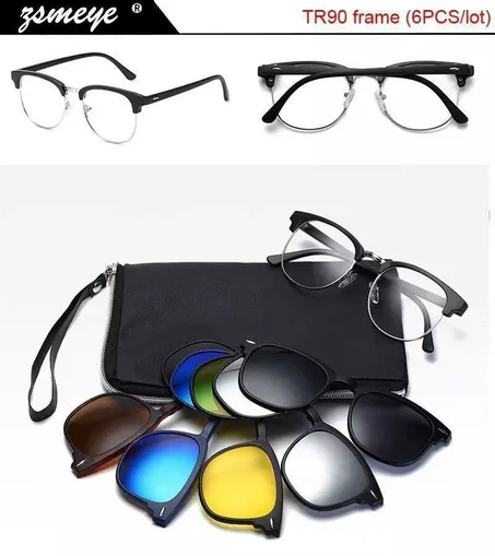 Lunettes 5 en 1 à clip magnétique pour hommes et femmes