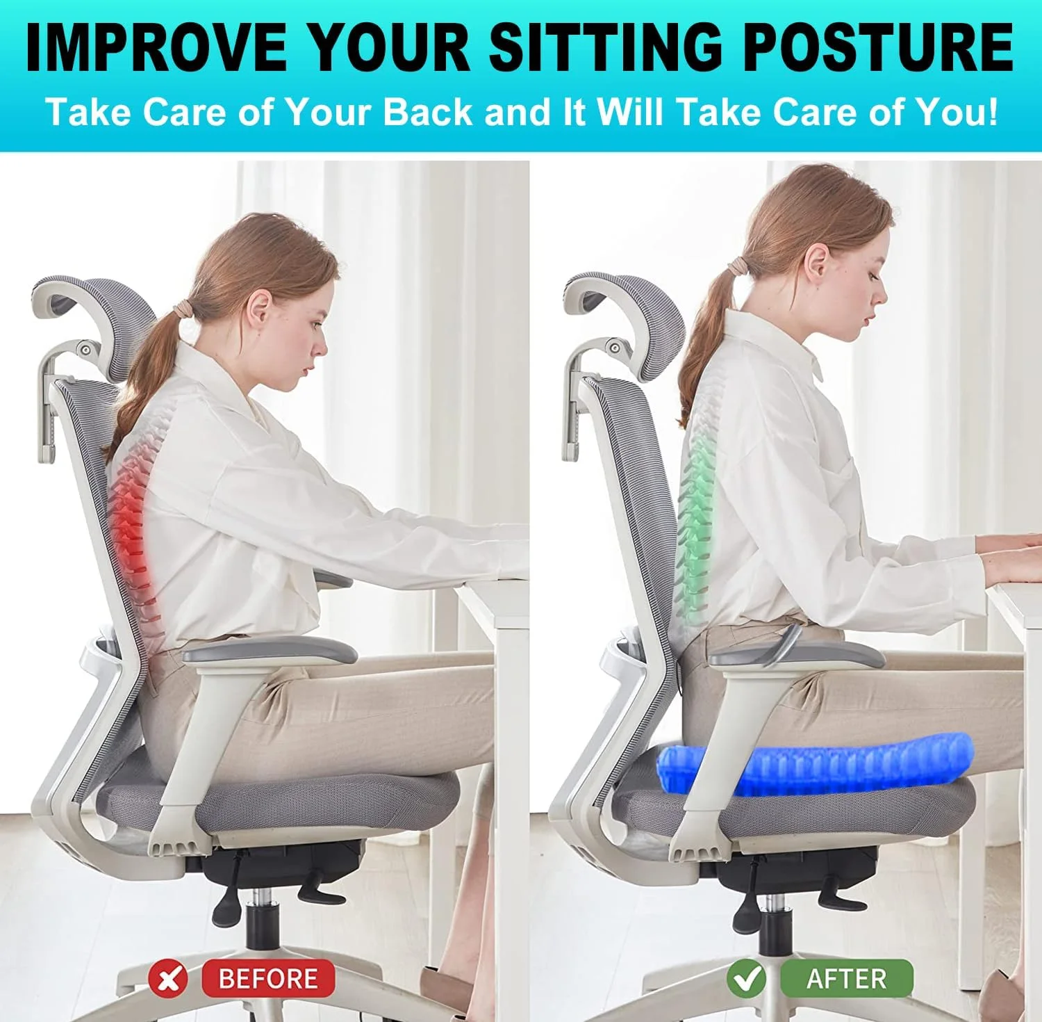 مقعد الجلوس الطبي السيلكون (Gel Seat Cushion)