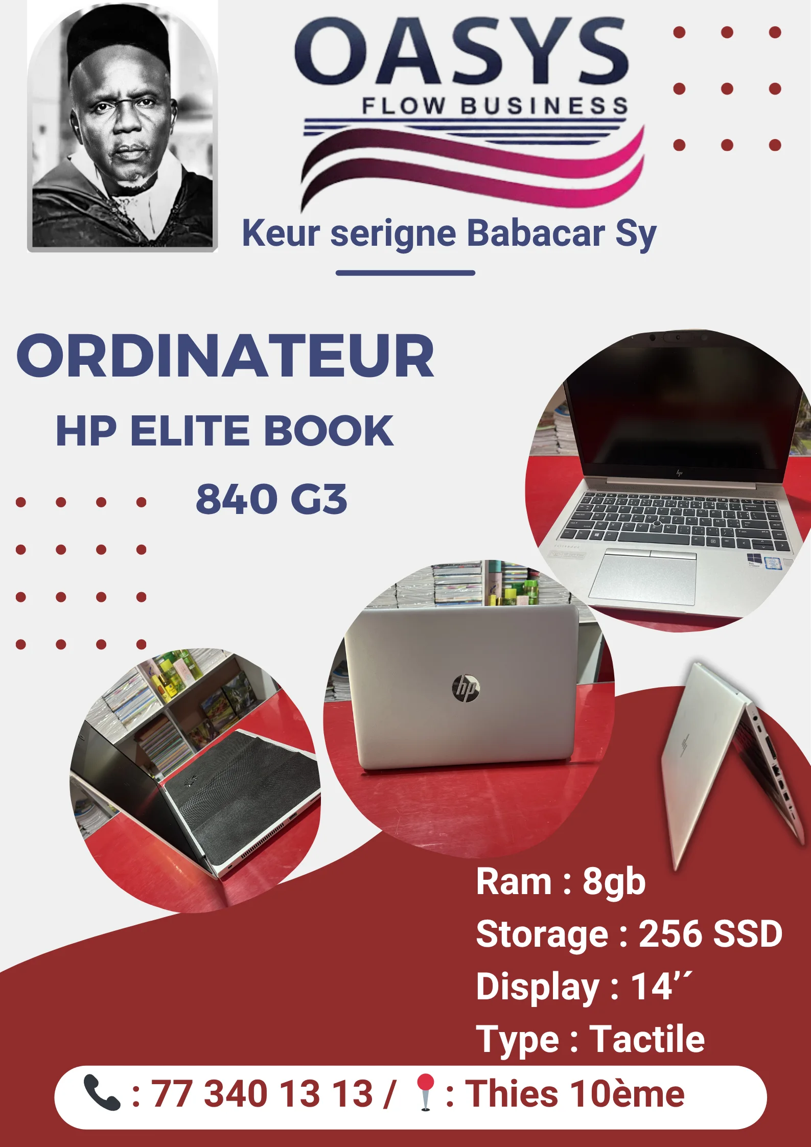 hp elite book 840 G3 tactile