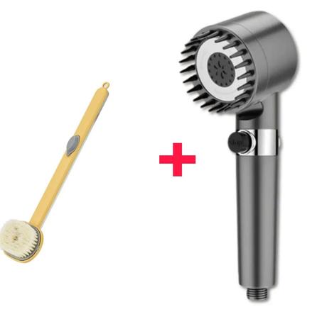 رأس دش بفلتر عالي الضغط، 3 أوضاع + فرشاة الصابون  الممتازة اسهل لفرك الجسم بالكامل 💦