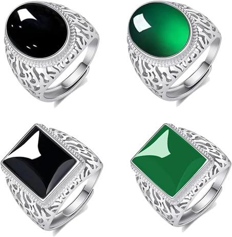 خاتم من حجر العقيق العتيق للرجال من تونجلو، مصنوع يدويا بتصميم مجوف بمقاس قابل للتعديل، خاتم تركي عصري راقي مصنوع يدويا، مجوهرات فاخرة هدية للرجال