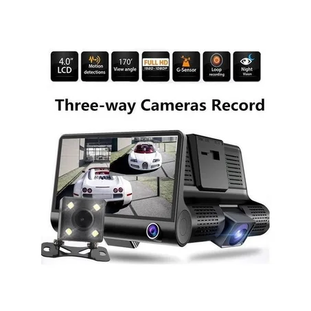 كاميرا السيارة الذكية ثلاثية العدسات بجودة عالية الدقة 1080