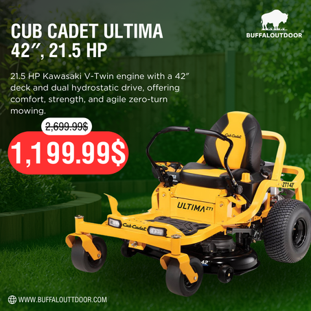 Cub Cadet Ultima 42 in. 21.5 HP V-Twin Kawasaki Engine Dual Hydrostatic Drive Gas Zero Turn Riding Lawn Mower