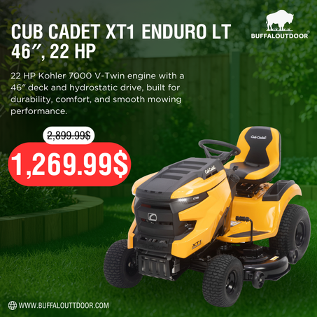 Cub Cadet XT1 Enduro LT 46 in. 22 HP V-Twin Kohler 7000 Series Engine Hydrostatic Drive Gas Riding Lawn Tractor
