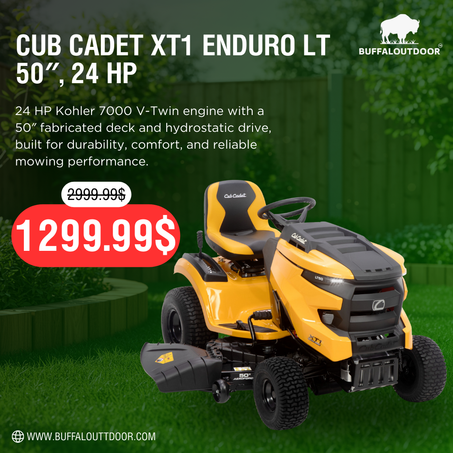 Cub Cadet XT1 Enduro LT 50 in. Fabricated Deck 24 HP V-Twin Kohler 7000 Series Engine Hydrostatic Drive Gas Riding Lawn Tractor