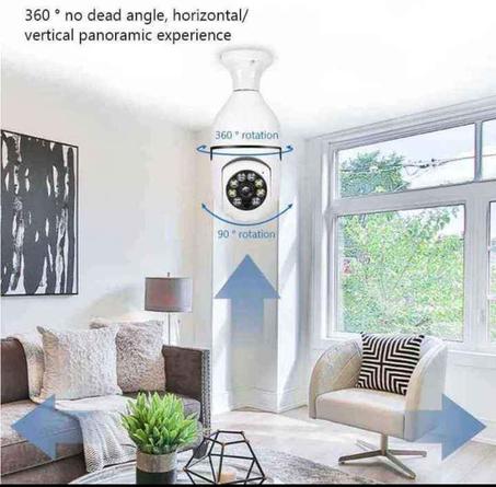 Caméra de sécurité extérieure avec ampoule 3mp WiFi 2.4G -360°