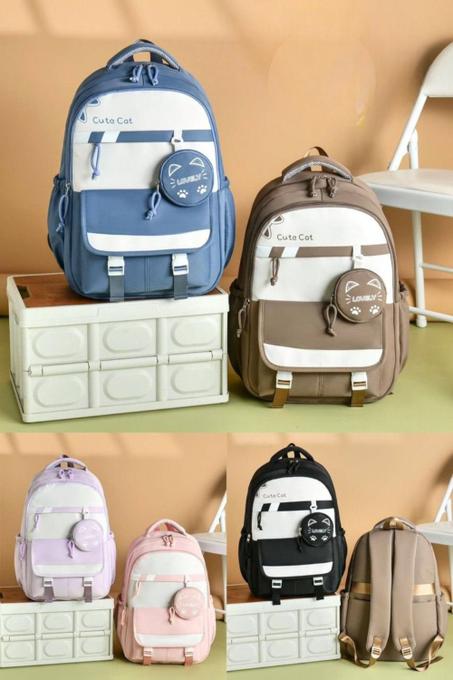 🎒 حقيبة ظهر كيوت وعملية – تصميم عصري بألوان جذابة