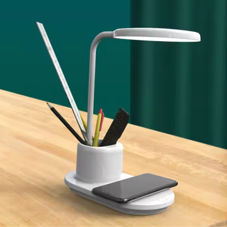 مصباح الطاولة مع شاحن لاسلكي