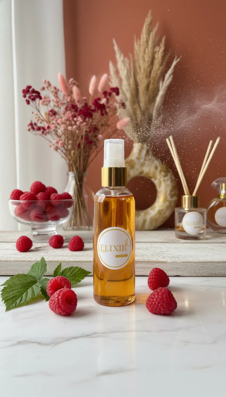 Spray Parfum d'Intérieur Framboise Gourmande 120ml – Élixir de Parfums 🍇💕