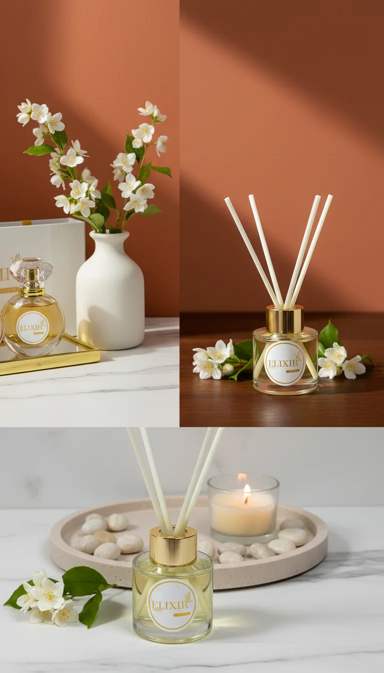 Diffuseur d’Ambiance JASMIN – 50 ml / 120 ml pour la Maison 🌸🏡